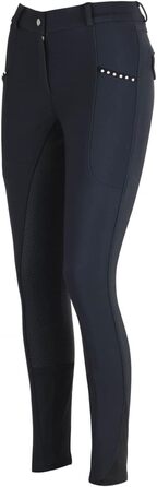 Лазура - жіночі зимові штани для верхової їзди Татьяна | Повний силіконовий наповнювач | Штани для верхової їзди з 2 бічними кишенями для телефону | Чорні або темно-сині штани для верхової їзди з повним наповнювачем | Верхова одяг розмір 34-46 42 Чорний