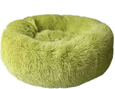 Кругле м'яке плюшеве ліжко-гніздо для кошенят та собак, 60 см, зелене