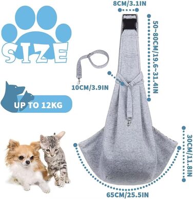 Сумка-переноска для тварин, регульована переноска для собак, реверсивна переноска для маленьких собак до 7 кг, переноска для собак, переноска для собак для прогулянок та активностей на відкритому повітрі (Сірий)
