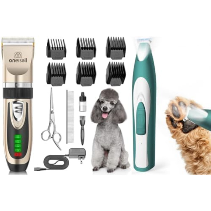 Триммер для собак Oneisall: безшумний, акумуляторний, для догляду за лапами, очима, вухами та обличчям