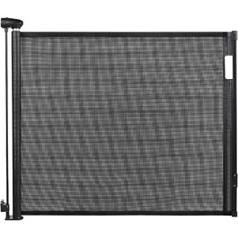 Захисний бар'єр для дитячих воріт, розтяжний, 0-180 см. Захист від падіння для дітей, котів та собак. Підходить для сходи, дверей, внутрішнього та зовнішнього використання. Чорний, 86x180 см