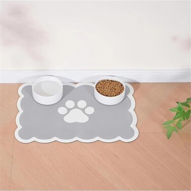 Килимок для годування собак та котів, нековзкий, сірий (60x90 см)