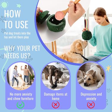 Іграшка для собак Larimuer Schleckball: інтерактивна годівниця-іграшка з силікону (зелена)