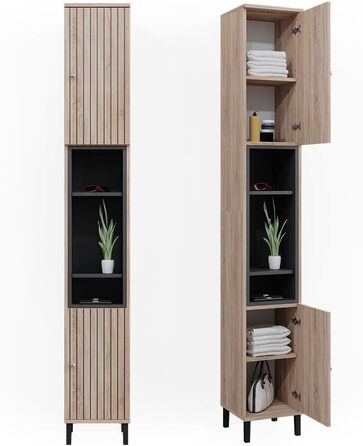 Пенал для ванної Vicco Aquis Sonoma, 30x81,8 см, шафа для ванної кімнати