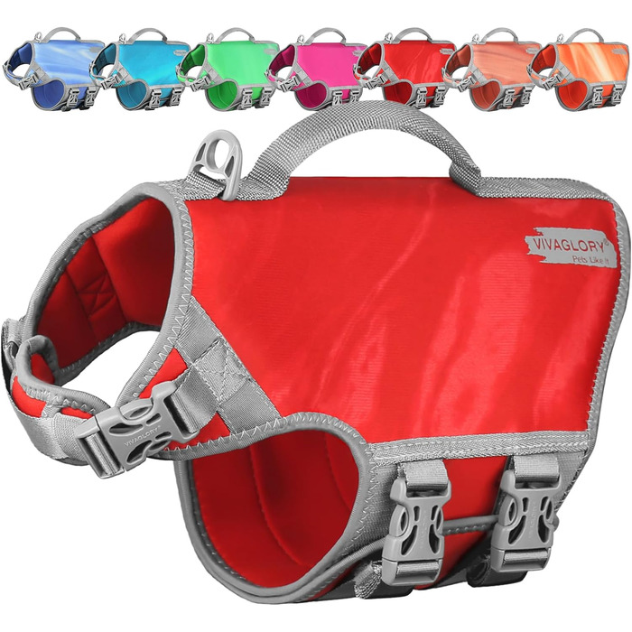 Жилет рятувальний для собак VIVAGLORY Neoprene, L, блакитний - жилет для плавання, безпечне боутінг