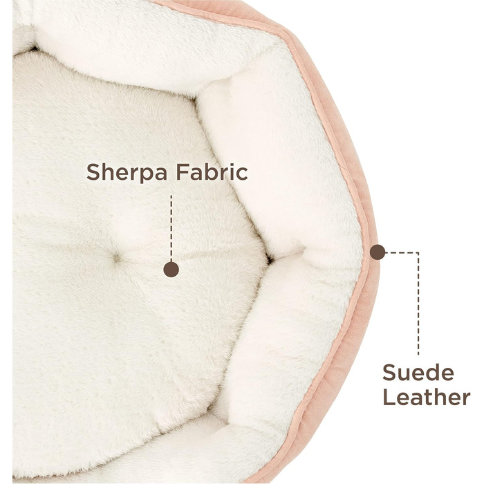 Ліжко для котів BEDSURE, рожеве, 51x48x15 см - м'яке, миється, для котів та маленьких собак