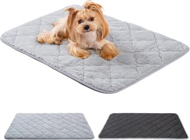 М'який килимок для собак, тепла ковдра для котів та собак, 75 x 50 см, M, м'яка підкладка, можна прати в пральній машині, неслизький, багатофункціональний, сірий