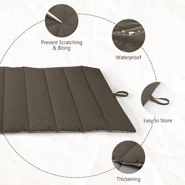 UNIKOME Лежанка для собак на винос: неслизька, антистатична, довговічна. Підходить для середніх та маленьких собак. Лежанка для подорожей, для дому та на вулицю (Коричневий+Сірий, 110*68 см)