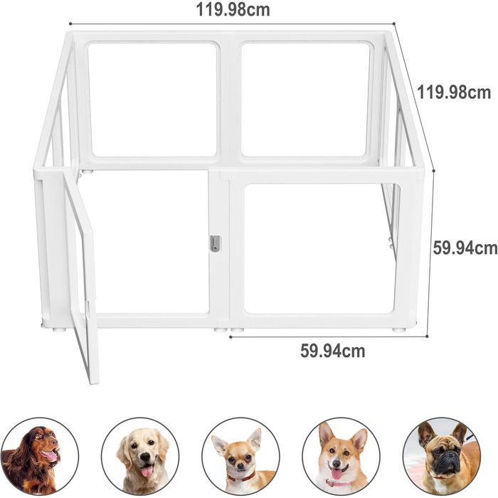 Клітка для собак та тварин Citylife 8-TLG, розкладний вольєр XXL, 120x120x75 см, для собак, котів, кроликів, 8 штук