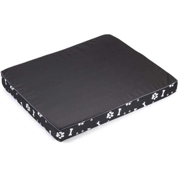 Матрац для собак | XL 120x100x6 см | Собаче ліжко, крісло, матрац | Чорний з візерунком, Codura, легко миється | Для великих та маленьких собак