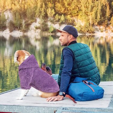 Теплий пуловер для собак великих порід Fuzzy Dog, плюшевий фліс, Sherpa, колір фіолетовий, розмір L
