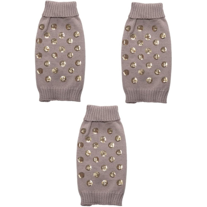 Теплий одяг для собак Angoiy Strickpuover - зимовий костюм для собак, зручний, великий розмір (Mx3pcs, сірий)