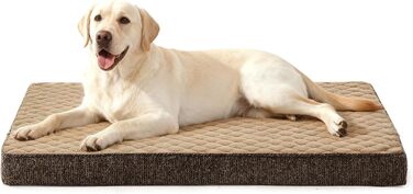 Ортопедичне ліжко для собак JOEJOY, маленьких порід, з водонепроникним покриттям, 61x43x9 см (Колір: Коричневий)
