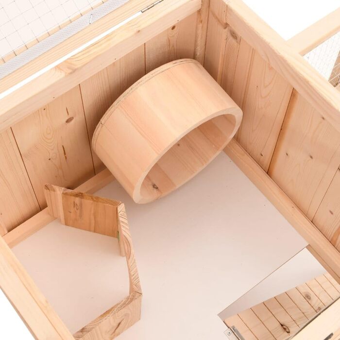 Клітка для хом'яків vidaXL 81x40x60 см, масивна деревина ялиці