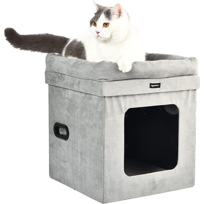 Складаний будиночок для котів Amazon Basics, 38x38x43 см, сірий