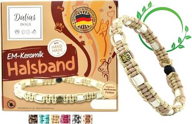 Ободок EM-кераміки для собак та котів - індивідуальне виготовлення EM-Band Original, шнур US-Paracord (31-40 см, Бежевий)
