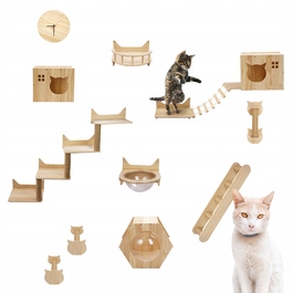 Настінний будиночок для котів Jumi XL, дерев'яний, колір бежевий екру