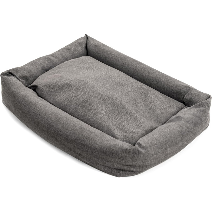 Кругле собаче ліжко Batuffolo для собак та котів, неслизьке, водонепроникне, сірого кольору, розмір M (76x76x13 см)