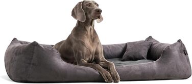 Ортопедичне ліжко для собак Tierlando® Pluto Ortho VISCO, 130x100 см, сірий графіт, XL+ | Віскоеластична піна