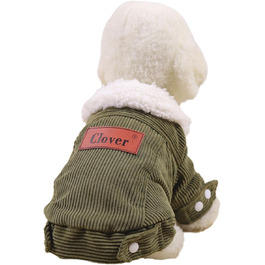 Зимовий теплий пуховик для собак на холодну погоду, теплий флісовий одяг, вітронепроникний комбінезон для маленьких порід, зелений XL