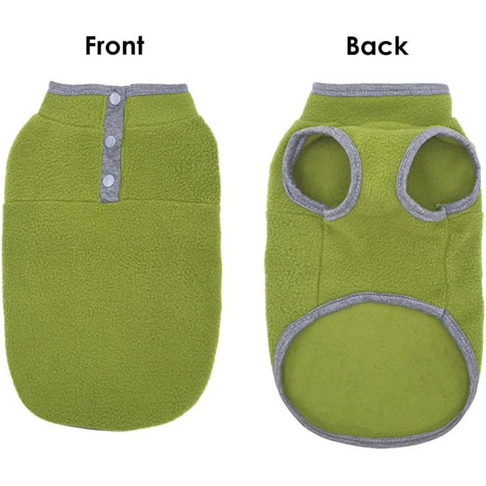Теплий флісовий пуловер для собак, жилетка, одяг для цуценят, теплий зимовий одяг, жилетка для собак, пуловер для маленьких та середніх собак та котів (X-Large, Зелений) X-Large Зелений