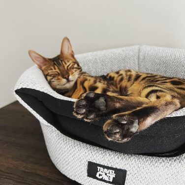 Meowbile будиночок для котів у приміщенні 63,5×45,7×43,2 см, трансформується, довговічне котяче ліжко та печера, м'який сірий, складаний, легкий у догляді