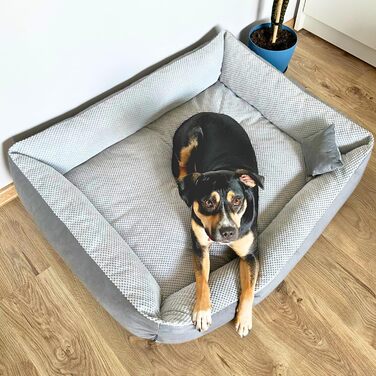 Квіткове ліжко для котів та собак 4L Textil Teo: м'яке, зручне, миється, 60x40 см, сірий колір