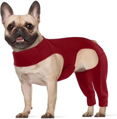 Комбінезон для собак після операції на ногах – захист від витікання, запобігає інфекціям, розмір L, бордовий