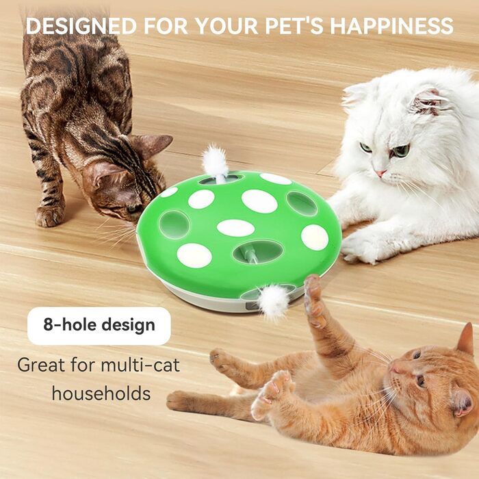 Інтерактивна іграшка для котів Namsan з інфрачервоним сенсором, USB-C зарядка, тиха, електрична - зелена