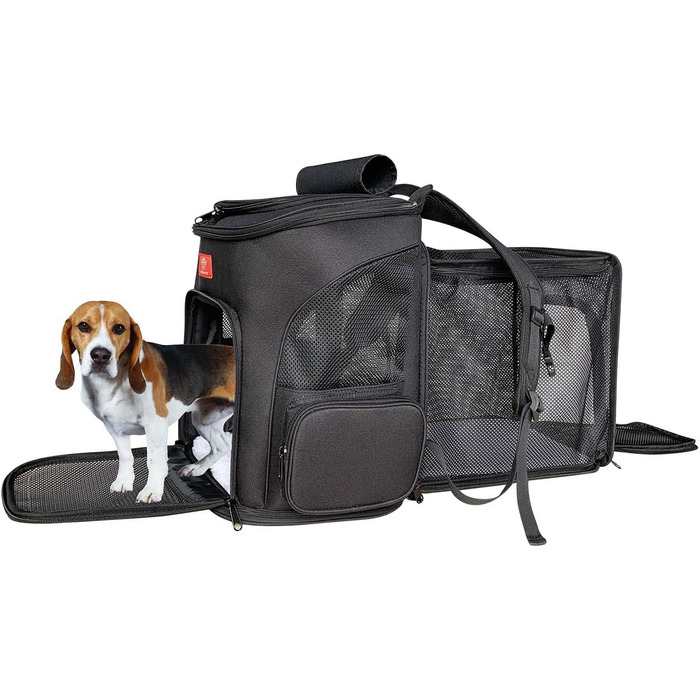 Розширюваний рюкзак для домашніх тварин One for Pets для котів та собак, чорний колір