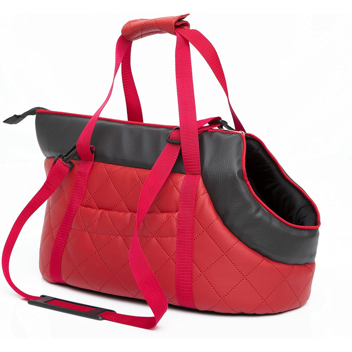 Сумка-переноска для собак та котів, екошкіра, до 2,5 кг, червона