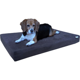 Ортопедичне ліжко для собак Dogbed4less з охолоджуючим ефектом пам'яті, водонепроникне, велике, з мікрозамші, колір еспресо, розмір 140x119x10 см