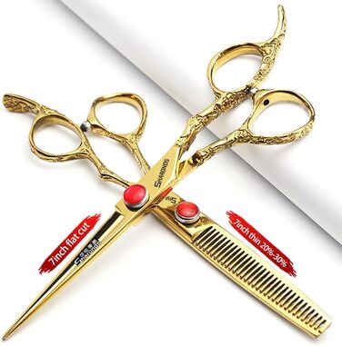 Професійні ножиці для перукарів 7 дюймів з візерунком троянд, перукарські інструменти, набір японських ножиць з нержавіючої сталі