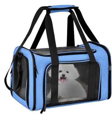Транспортна переноска для тварин, сумка-переноска, переноска для собак, портативна, багатофункціональна, м'яка, складана, стабільна, безпечна, блакитна