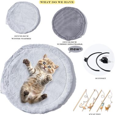 Кішка гамак-ліжко, кошик для сну, м'яке ліжко для котів та цуценят ZTIKSNYU, 45x45 см, з ковдрою та іграшками, до 22 кг