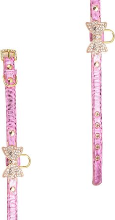 LOVPE: Рожеве шкіряне ошийник з кільцем для маленьких собак/кішок, регульований, розмір XS, рожевий (упаковка 1)