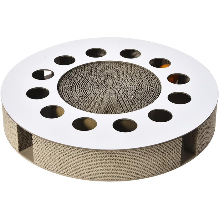 Екологічна кігтеточка з дзвоником: 2-в-1 для котів - 24x45x5 см (Circle)