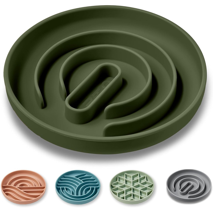 OHMO Antischling Napf для собак (Дерево Життя), миска від ковтання для собак, котів, цуценят, здорове харчування, запобігання здуття живота, антиковзаюча, екологічне силікон, світло-зелений (Tarngrün, M-Klassisch)