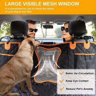 Чохол на автокрісло для собак, захист для сидіння автомобіля, водовідштовхуючий, нековзний, захист заднього сидіння для собак та дітей, 135 x 150 см