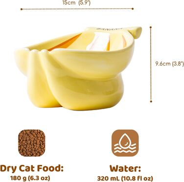 Котлован для котів TIGOADT, керамічний, піднятий, рожевий, з дизайном банана