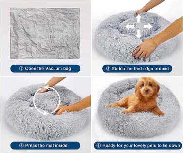 Ортопедичне ліжко для собак великих порід, XL, плюшеве, 110/120 см, зручне, миється