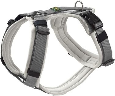 Нашийник для собак HUNTER Hundegeschirr Maldon UP, світло-сірий/сірий, м'який, комфортний, з 3M Scotchlite, 4-ступенева регулювання, з м'яким ручним захопленням (від S-M), розмір XS світло-сірий/сірий