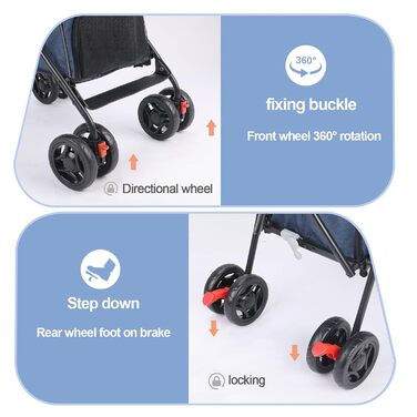 Візок для тварин Wedyvko, переносна модель для собак та котів до 15 кг (темно-зелений, морський блакитний)