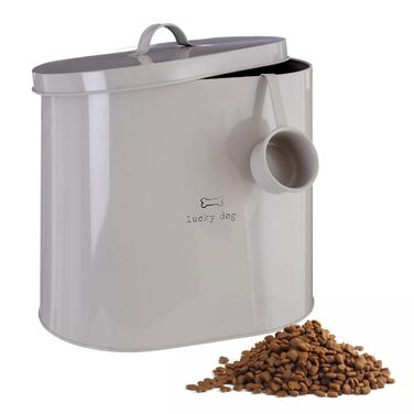 Контейнер для ласощів та кормів для собак Premier Housewares Adore Pets Lucky Dog з ложкою, натуральний колір, 6.5 л