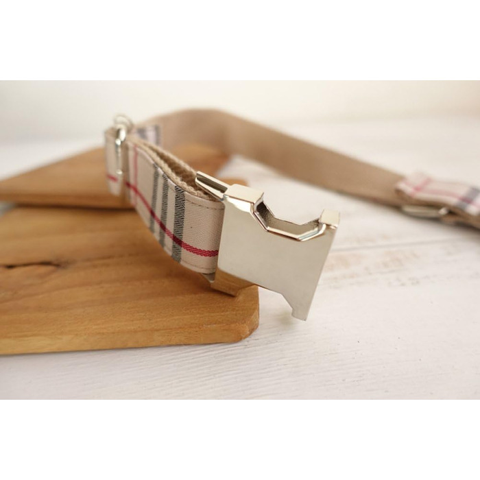 Нашийник для собак GearPro Nylon Khaki з металевою застібкою, регульований, розмір M (42-48 см)