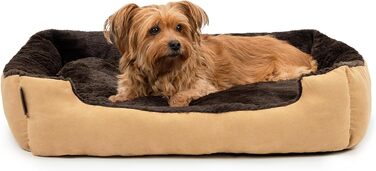 Килимок для собак Lionto з двостороннім подушкою та неслизьким дном, 75x60 см, бежевий/коричневий. Зручний лежак для собак та котів будь-якого віку.