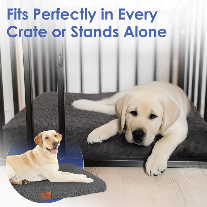 Ортопедичний килимок для собак American Kennel Club з memory foam, з комірчастою структурою, знімний чохол, неслизька підкладка, для полегшення болю в суглобах, дихаючий, довговічний, 42 x 27, сірий, 106,7 x 68,6 см