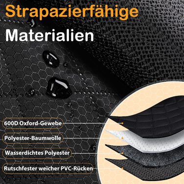 Захист для автосидіння для собак Angooni - водовідштовхувальний, антиковзаючий, стійкий до подряпин (135x120 см) - універсальний захист для заднього сидіння (135 см з ISOFIX)