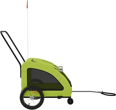 Фургон для собак Fasba: велосипедний причіп для тварин з відбивачами, прапором, зелений, 63,5 x 124,5 x 66 см