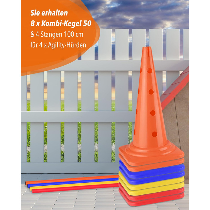 Набір для аджиліті SPORTIKEL24: 4 перешкоди для собак, коней та дітей (50 см, 100 см)